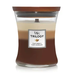 WoodWick Trilogy Candles Café Sweet Medium Hourglass Candle 275g / 9.7 Oz.