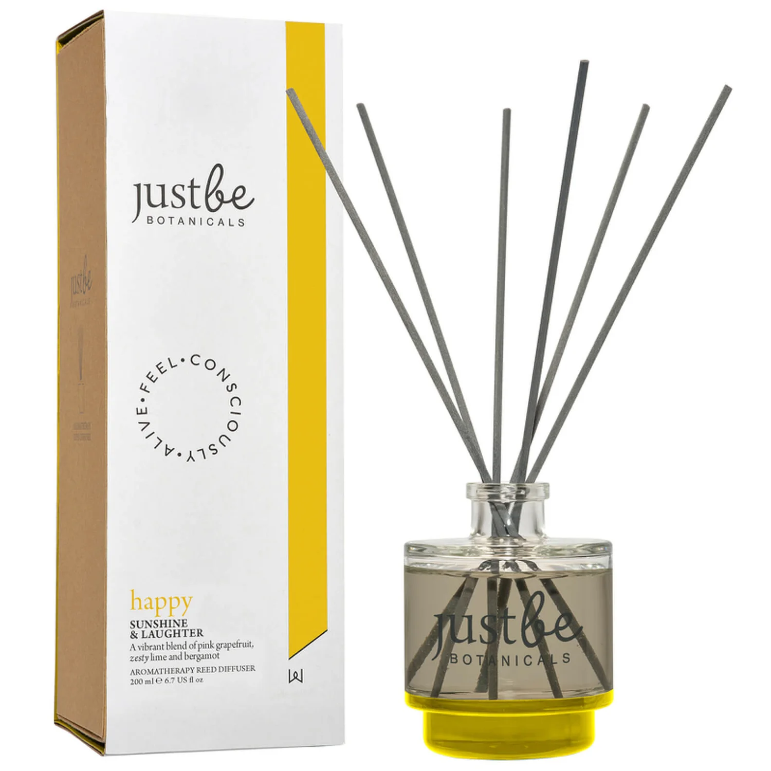 Wax Lyrical JustBe Botanicals Happy Reed Diffuser 200ml 1 Wax Lyrical JustBe Botanicals Happy Reed Diffuser 200ml