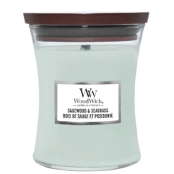 WoodWick Hourglass Candles Sagewood And Seagrass Medium Candle 275g / 9.7 Oz.